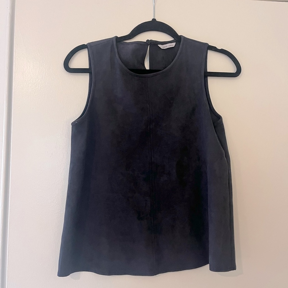 Naked Zebra Charcoal Sleeveless Top - Size Small